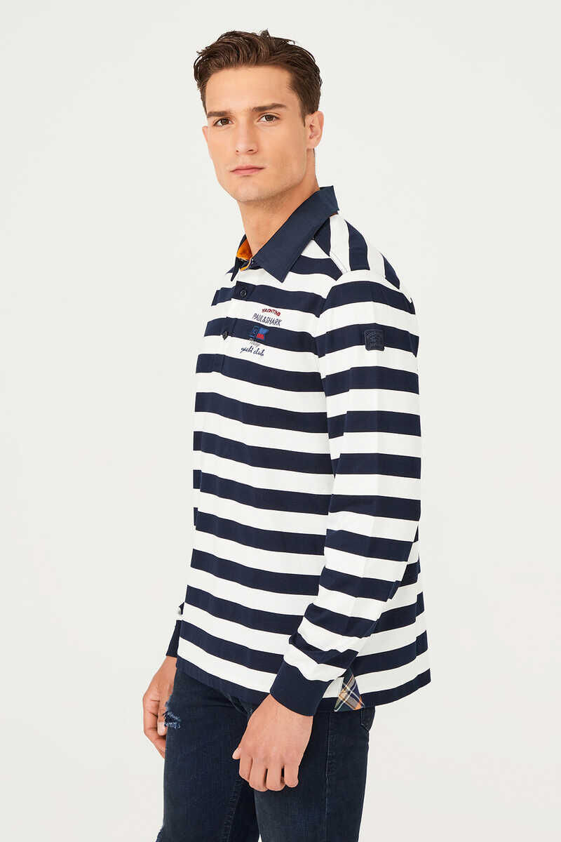 Paul&Shark Çizgili Polo Yaka Erkek T-Shirt - 3