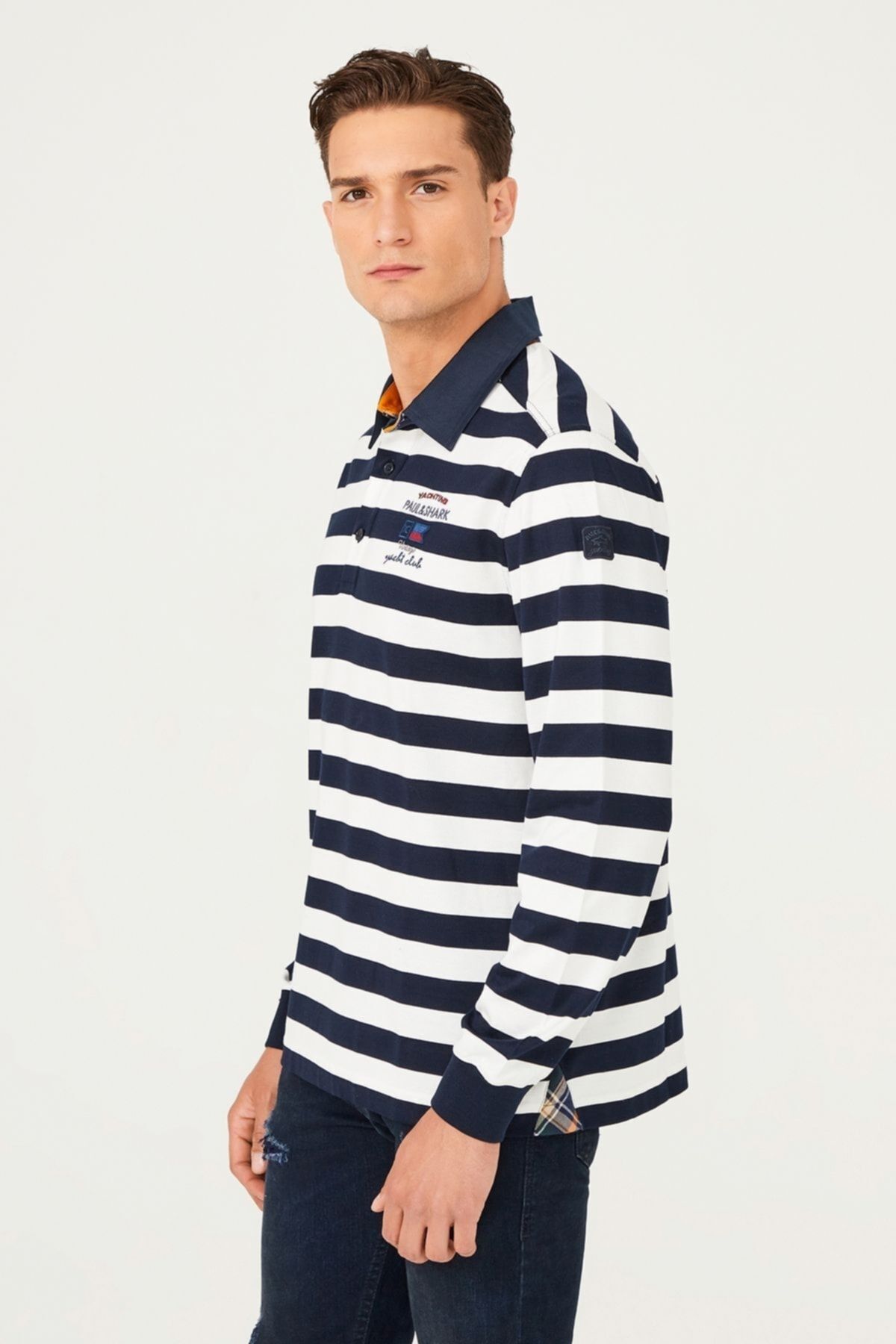 Paul&Shark Çizgili Polo Yaka Erkek T-Shirt - 10