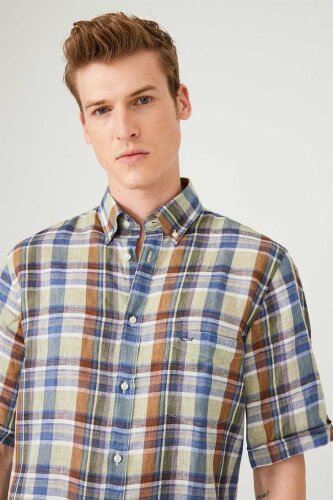 Paul&Shark Kareli Kısa Kollu Erkek Gömlek - 5