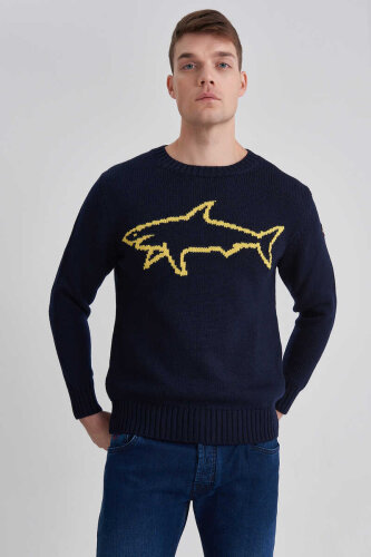 Paul&Shark Logolu Erkek Bisiklet Yaka Kazak - 2