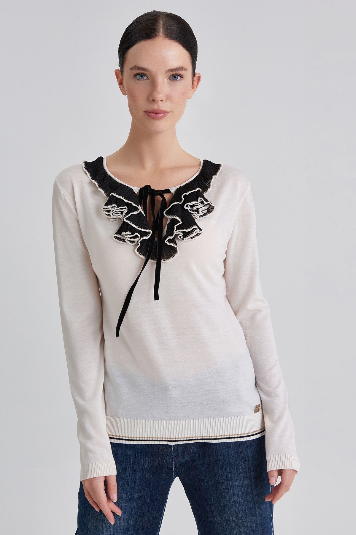 Roberto Cavalli Class Fırfır Yaka Kadın Bluz - 6