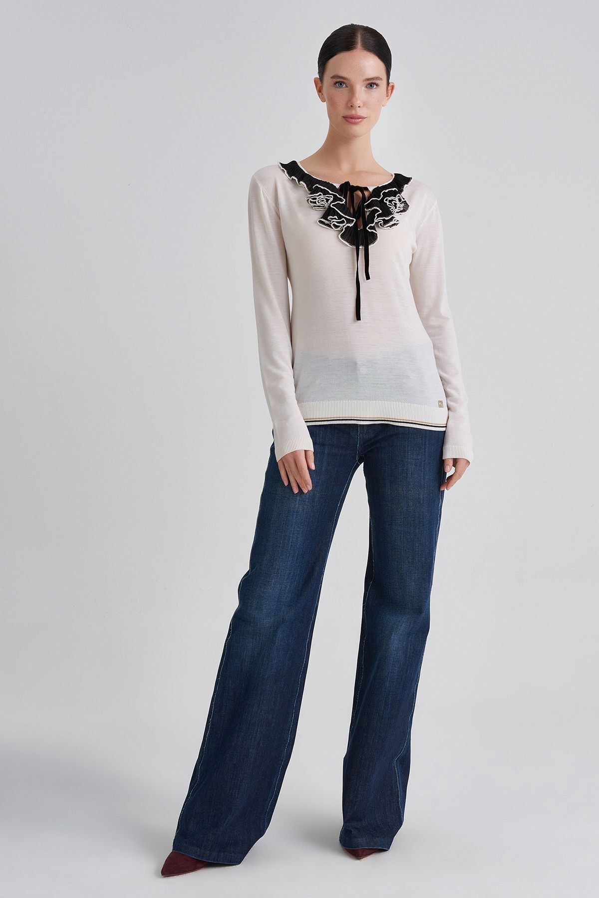 Roberto Cavalli Class Fırfır Yaka Kadın Bluz - 7