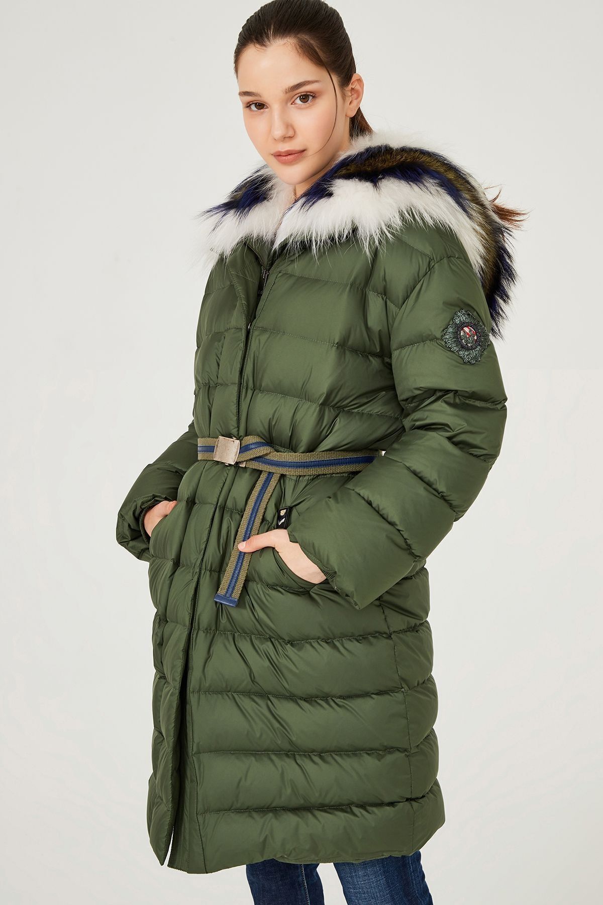 Scervino Kürk Yaka Kadın Şişme Kaban - 9