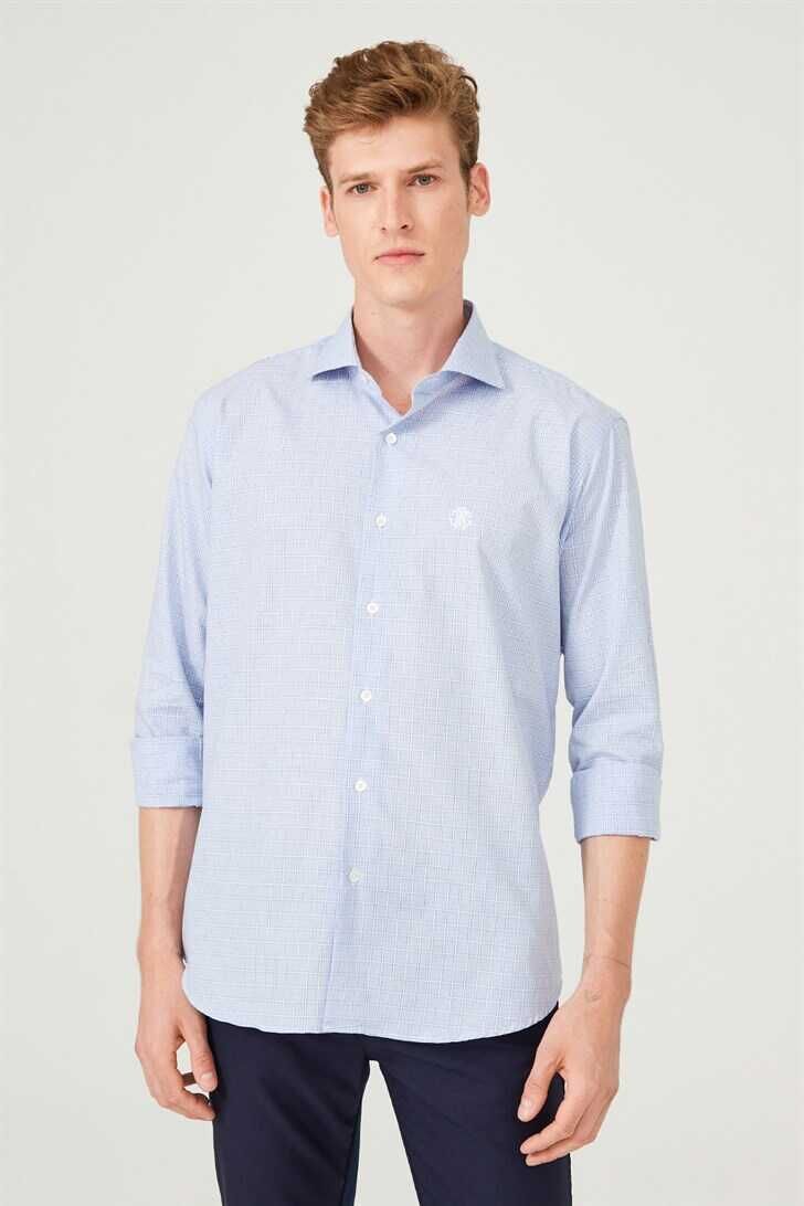 Slim Fit Erkek Uzun Kollu Gömlek - 1