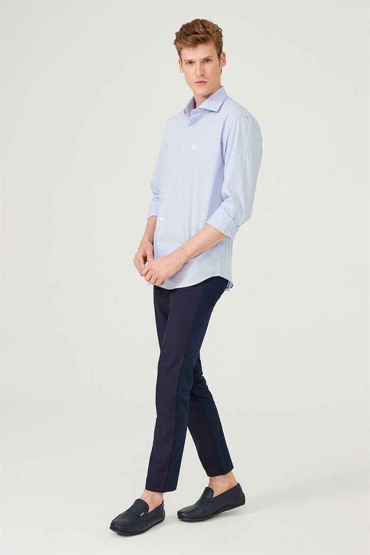 Slim Fit Erkek Uzun Kollu Gömlek - 4