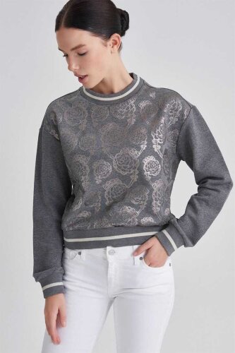 Trussardi Çiçek Desenli Kadın Sweatshirt - 1