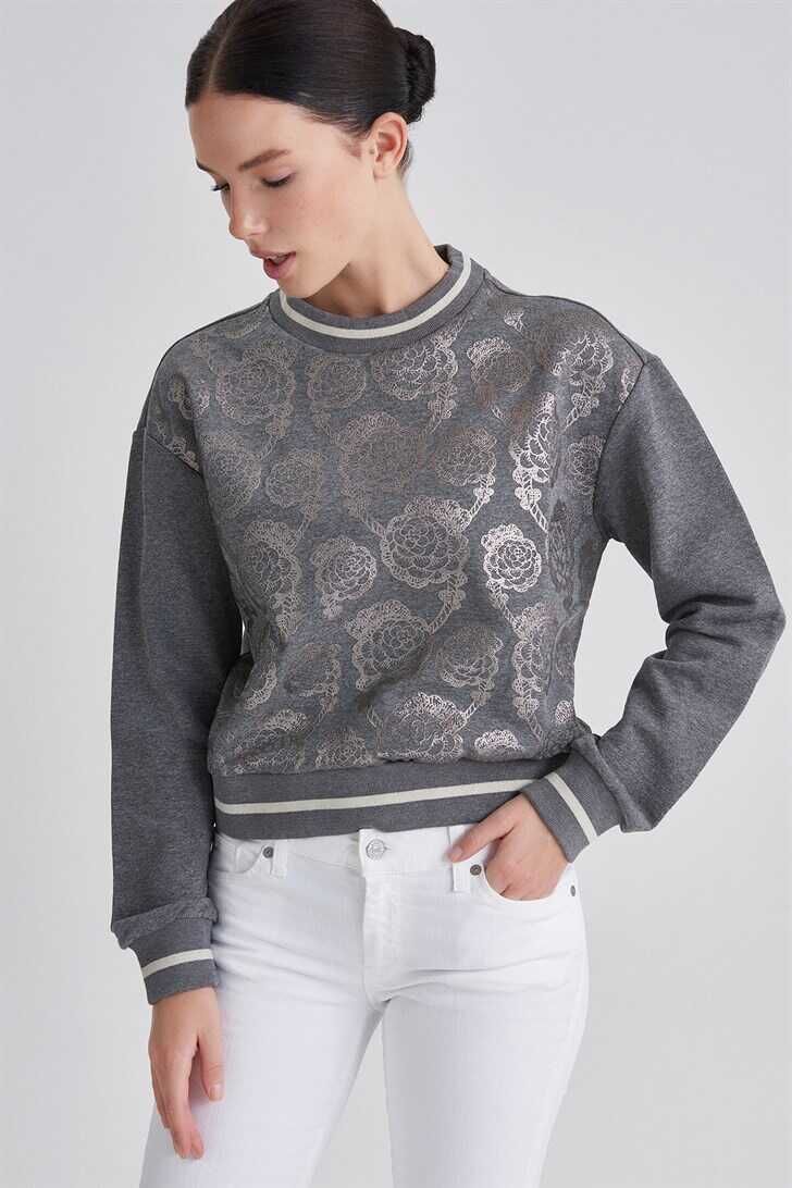 Trussardi Çiçek Desenli Kadın Sweatshirt - 1