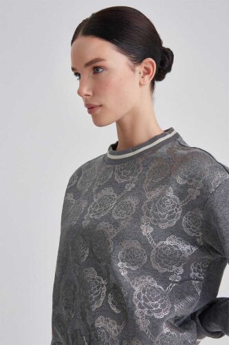 Trussardi Çiçek Desenli Kadın Sweatshirt - 2