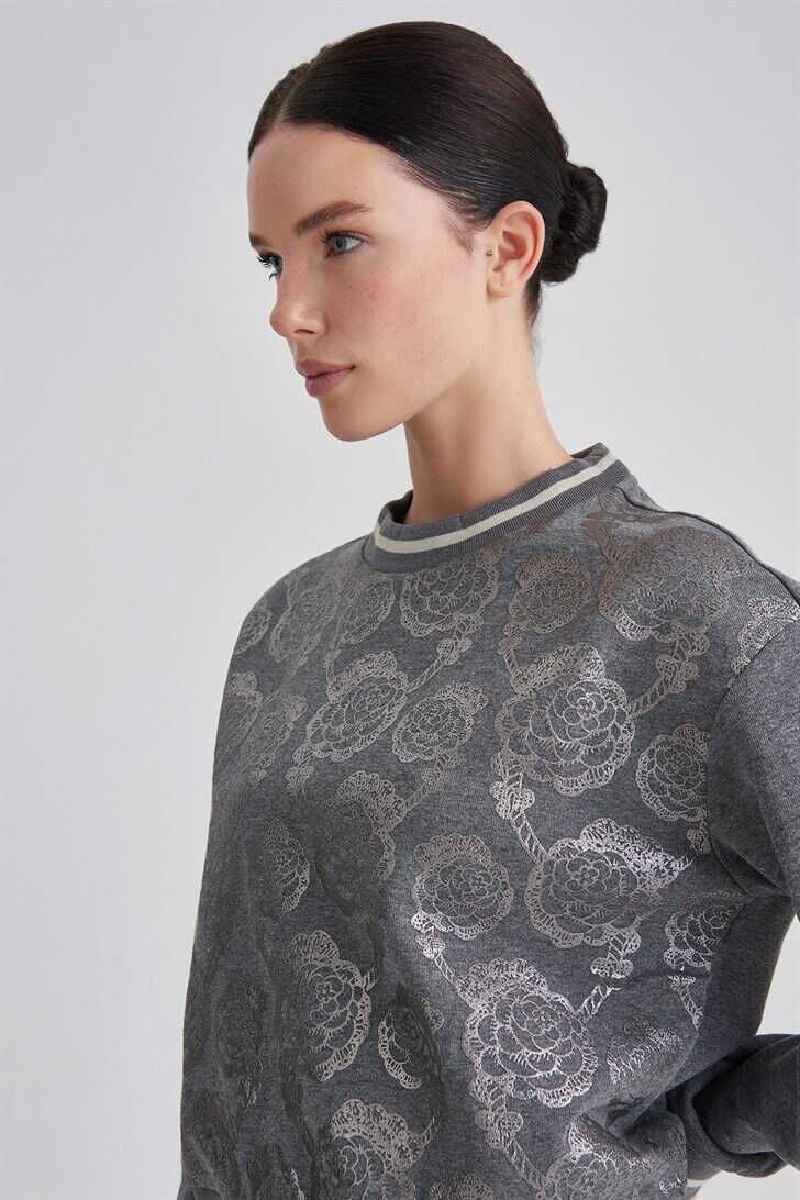 Trussardi Çiçek Desenli Kadın Sweatshirt - 2