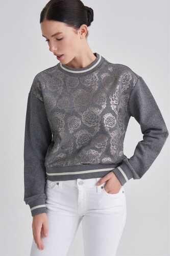 Trussardi Çiçek Desenli Kadın Sweatshirt - 5