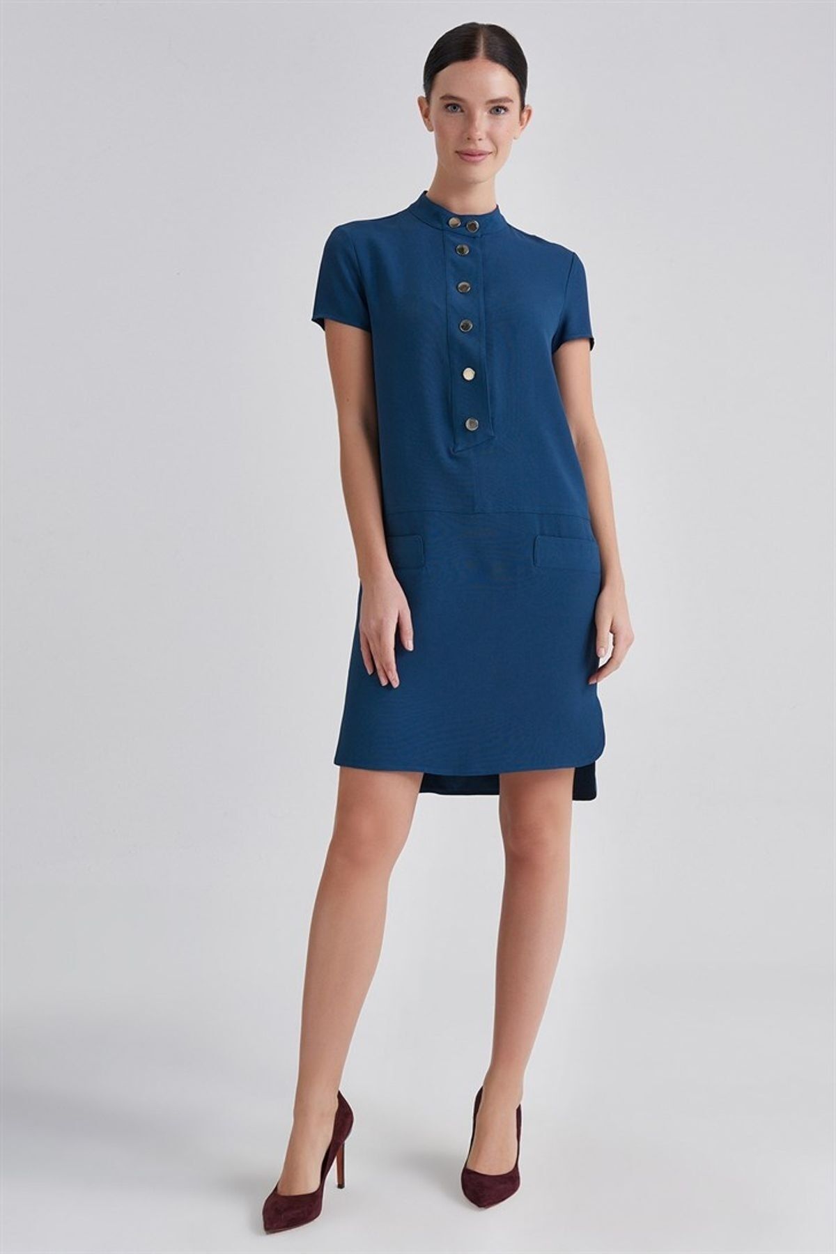 Trussardi Düğmeli Kadın Midi Elbise - 5