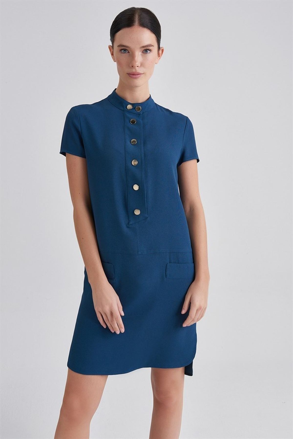 Trussardi Düğmeli Kadın Midi Elbise - 7