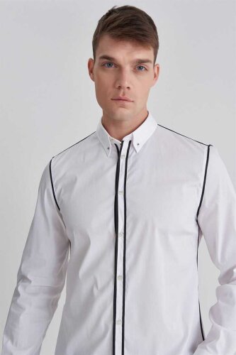 Trussardi Erkek İğne Yaka Gömlek - 2