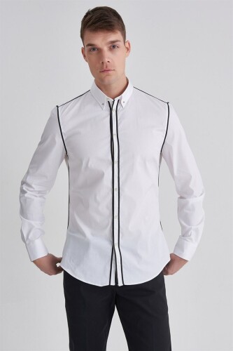 Trussardi Erkek İğne Yaka Gömlek - 5