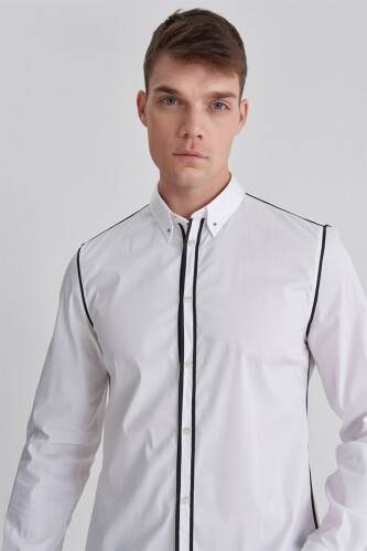 Trussardi Erkek İğne Yaka Gömlek - 6