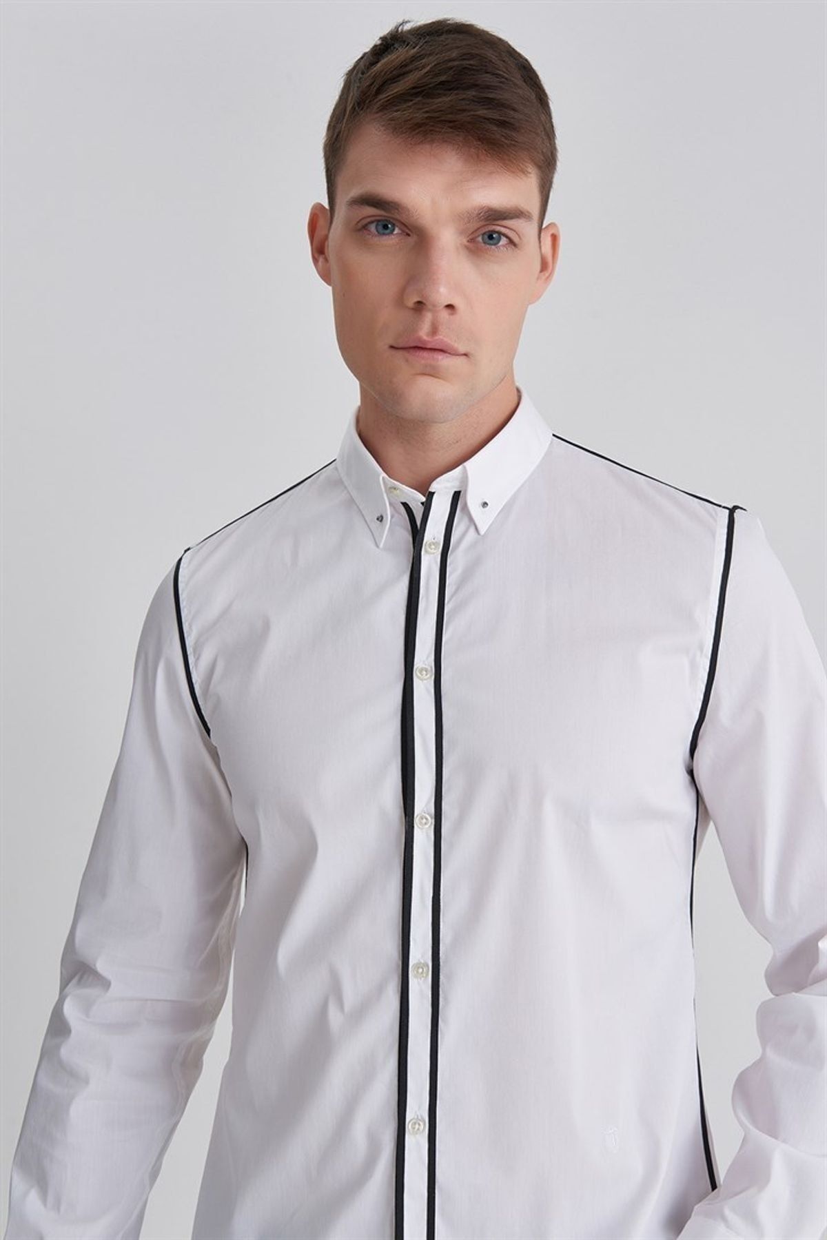 Trussardi Erkek İğne Yaka Gömlek - 6