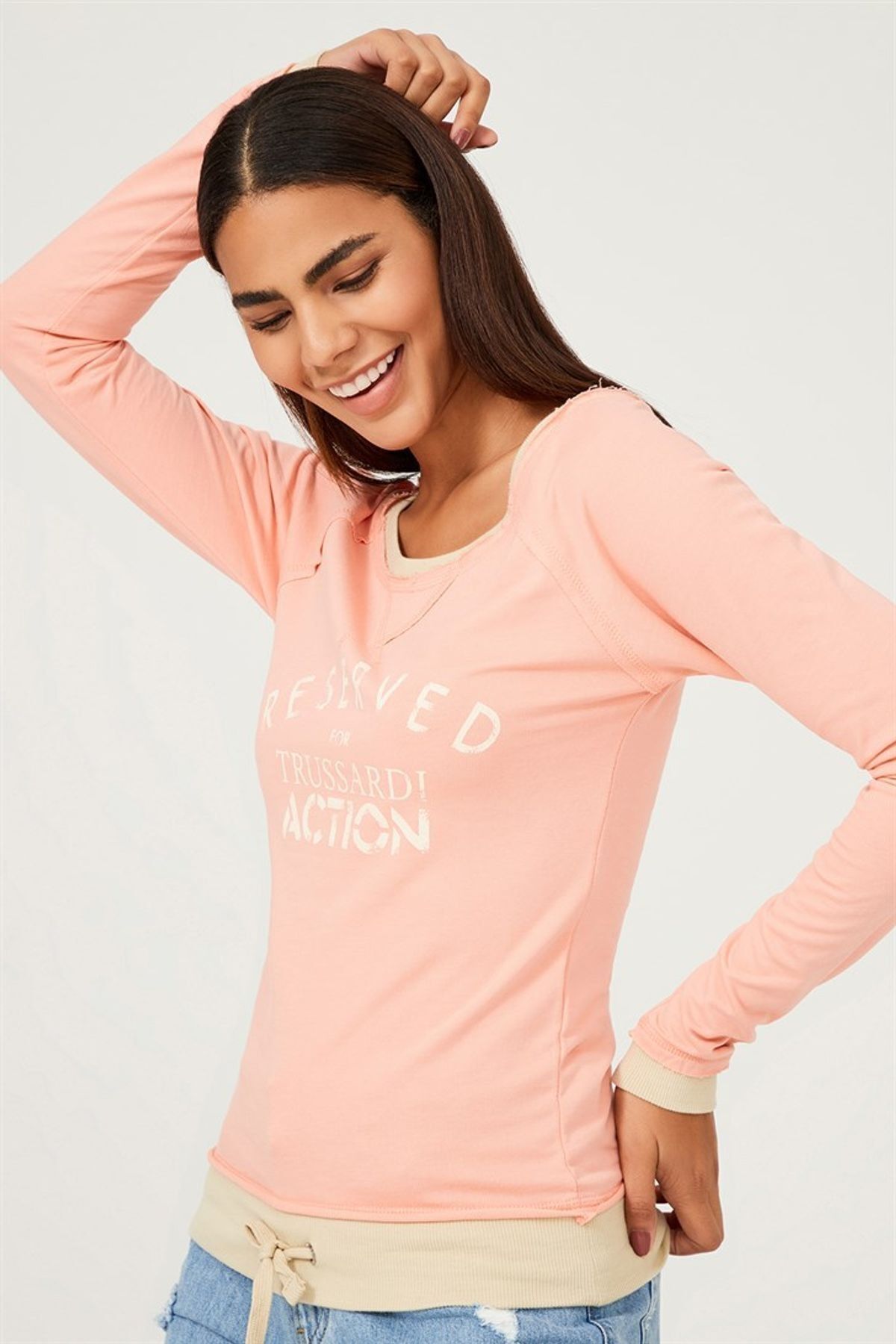 Trussardi Kadın Bağcıklı Sweatshirt - 10