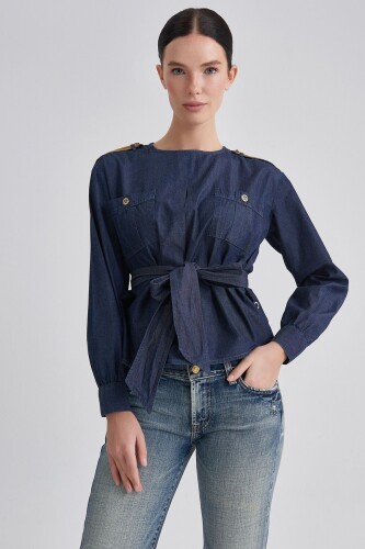 Trussardi Kadın Cepli Bluz - 5