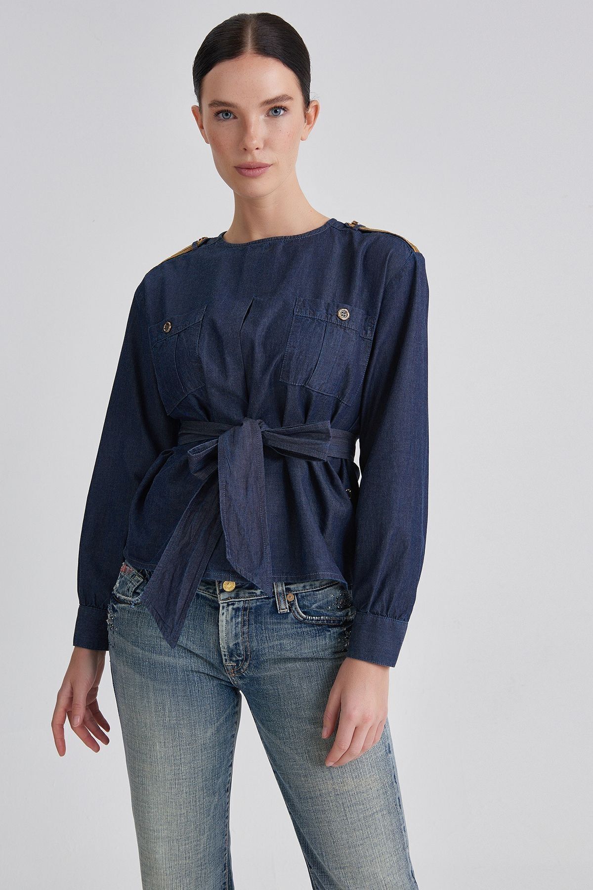 Trussardi Kadın Cepli Bluz - 7