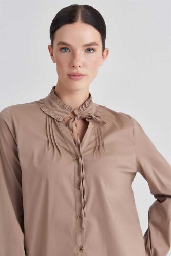 Trussardi Kadın Fırfır Yaka Kadın Gömlek - 2
