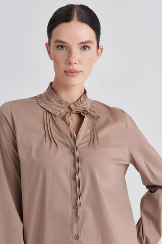 Trussardi Kadın Fırfır Yaka Kadın Gömlek - 6
