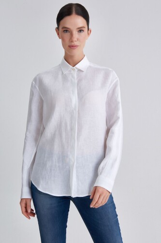 Trussardi Kadın Keten Gömlek - 5