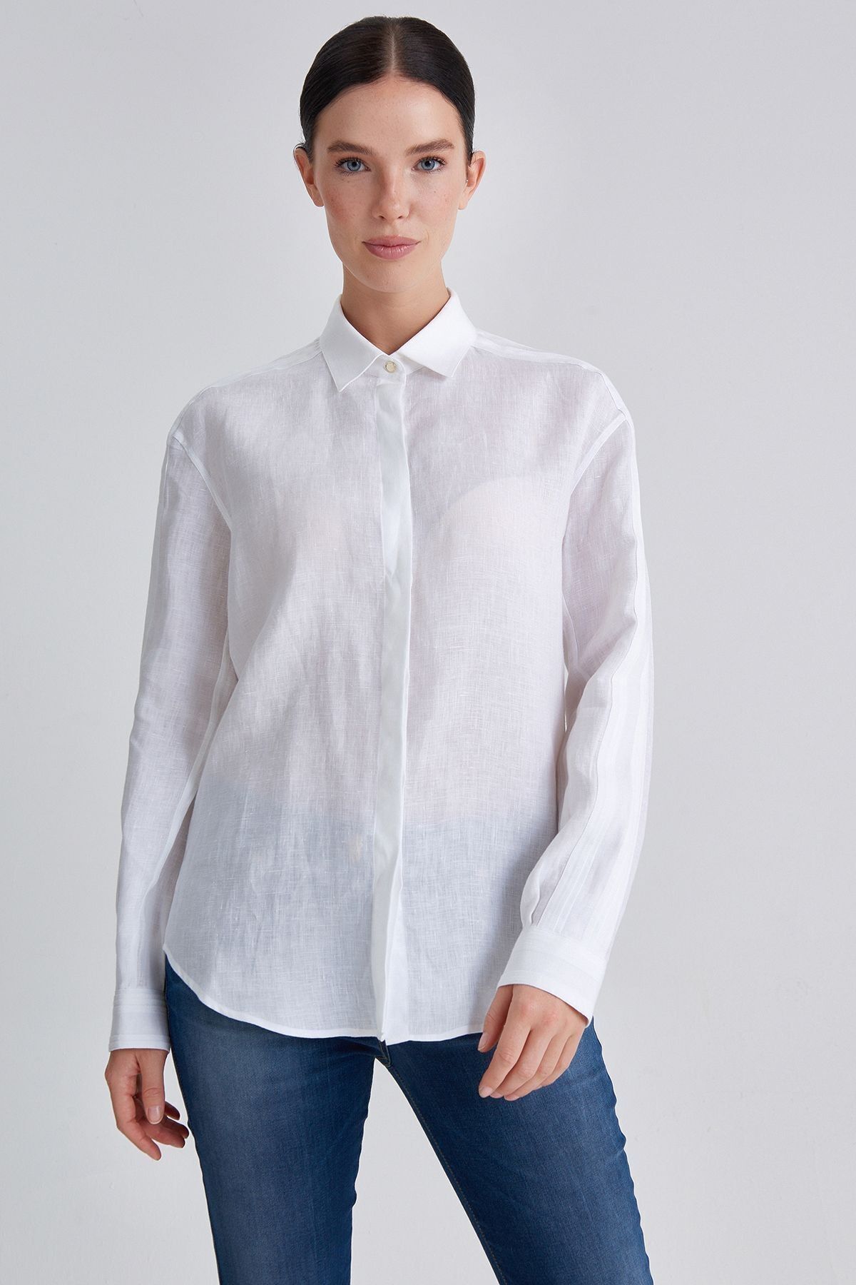 Trussardi Kadın Keten Gömlek - 5