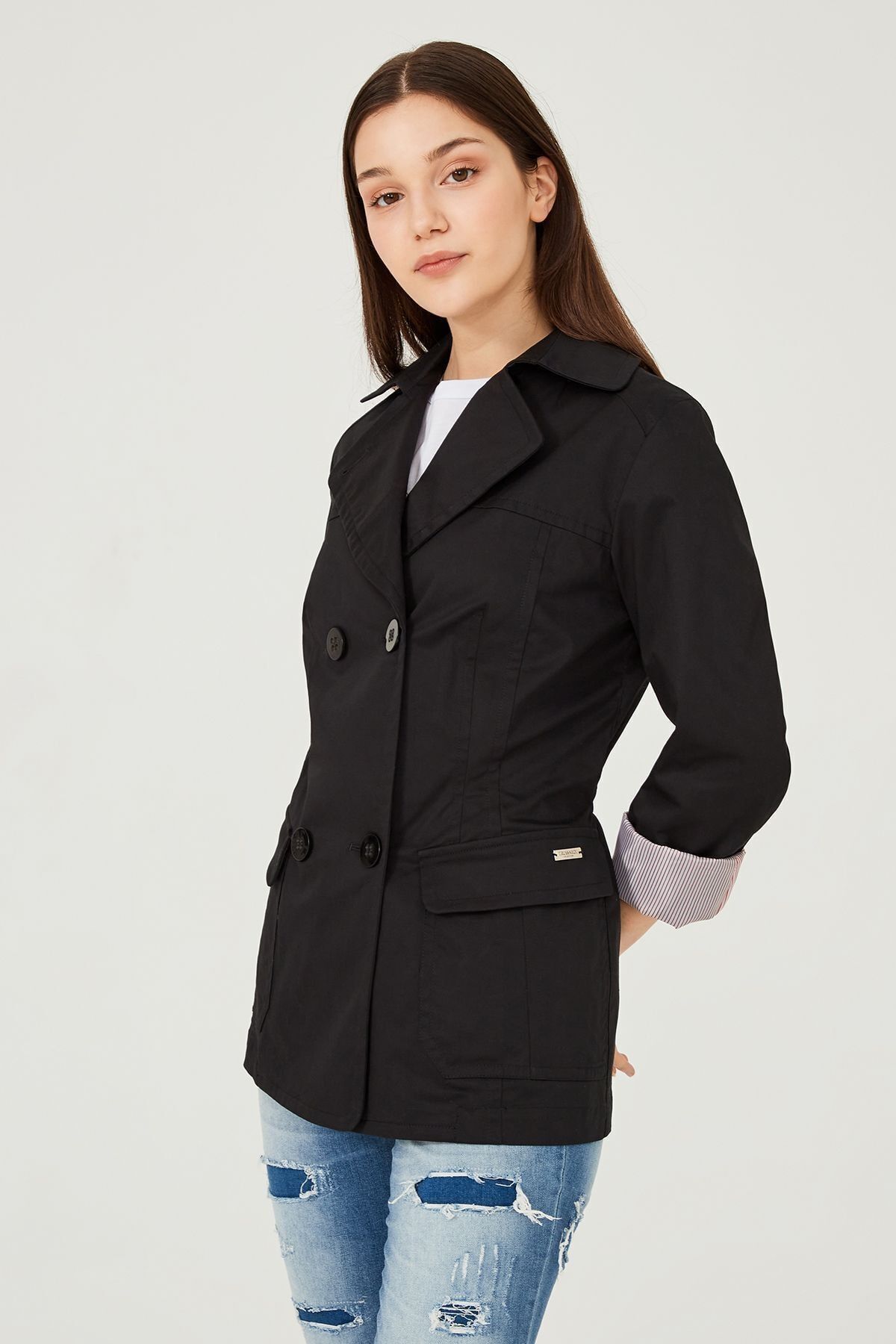 Trussardi Kadın Kısa Trençkot - 10