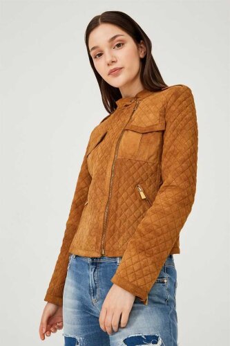 Trussardi Kadın Süet Fermurarlı Mont - 3