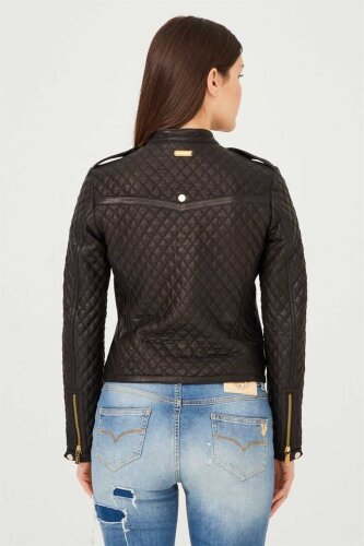 Trussardi Kadın Süet Fermurarlı Mont - 7
