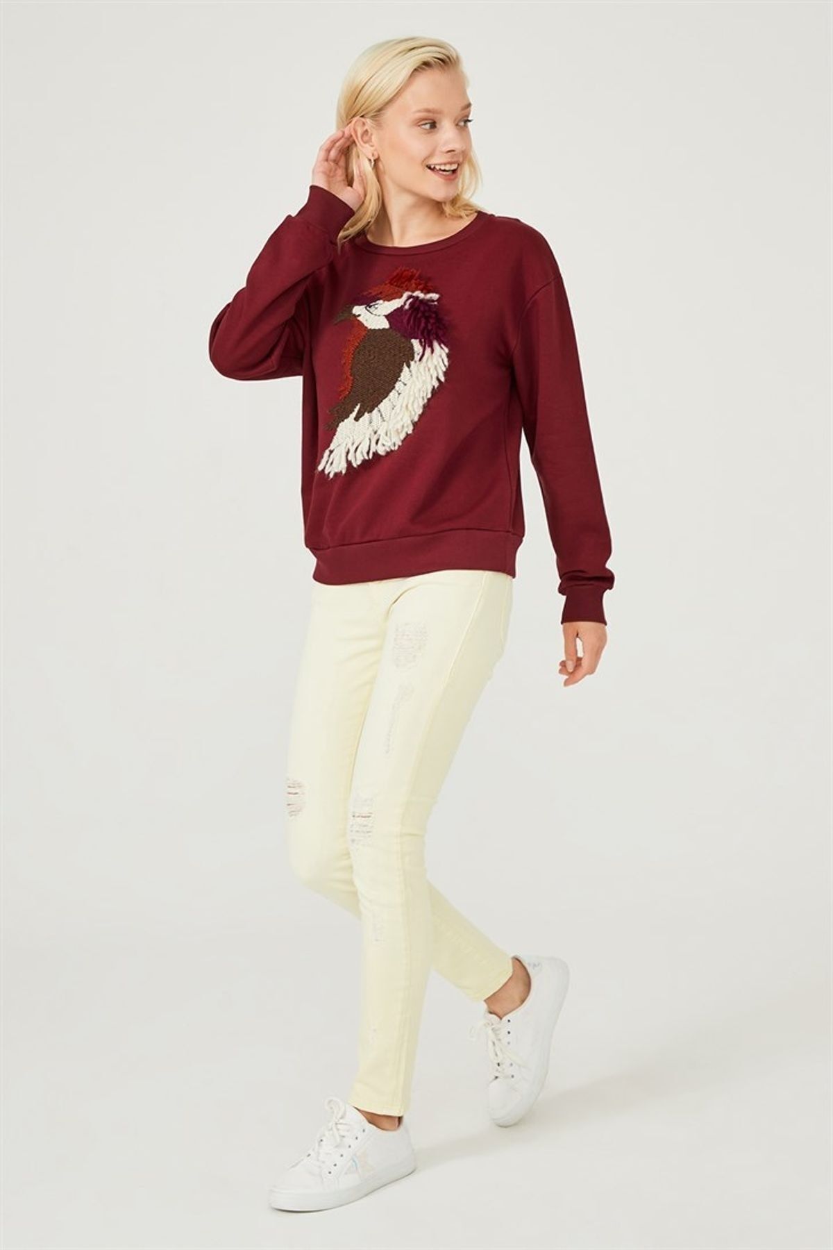 Trussardi Kartal Figürlü Kadın Sweatshirt - 5
