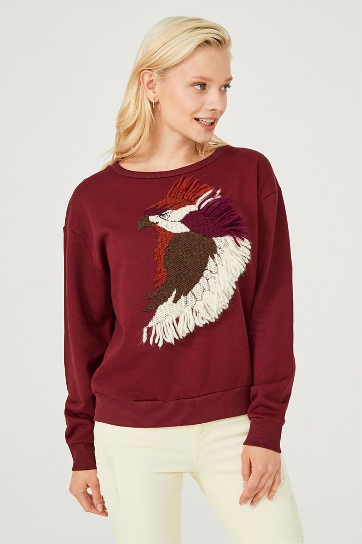 Trussardi Kartal Figürlü Kadın Sweatshirt - 7