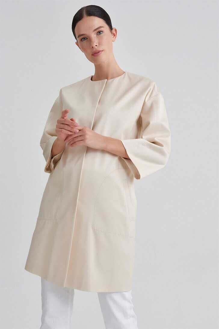 Trussardi Saten Kadın Pardesü - 4