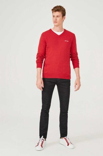 V Yaka Erkek Triko Kazak - 4