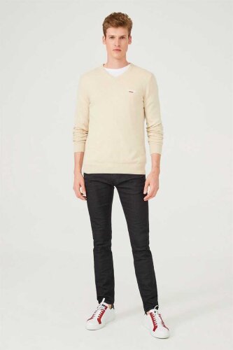 V Yaka Erkek Triko Kazak - 5