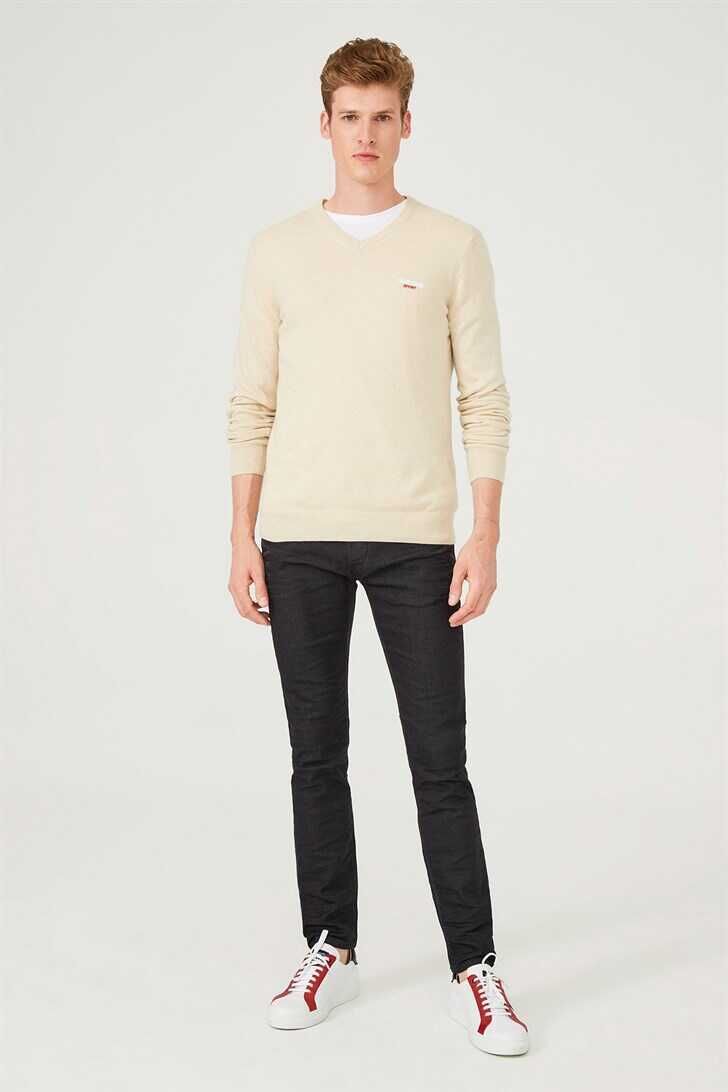 V Yaka Erkek Triko Kazak - 5