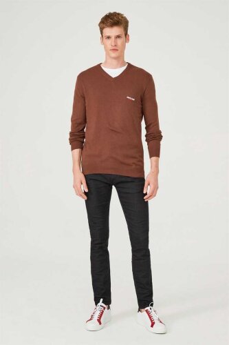 V Yaka Erkek Triko Kazak - 3