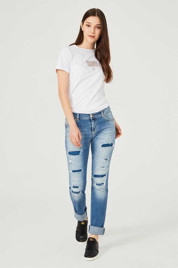 Versace Jeans Yırtık Detaylı Kadın Jeans - 2