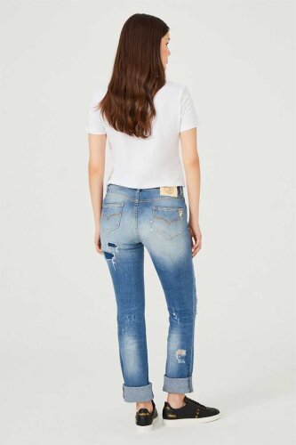 Versace Jeans Yırtık Detaylı Kadın Jeans - 7