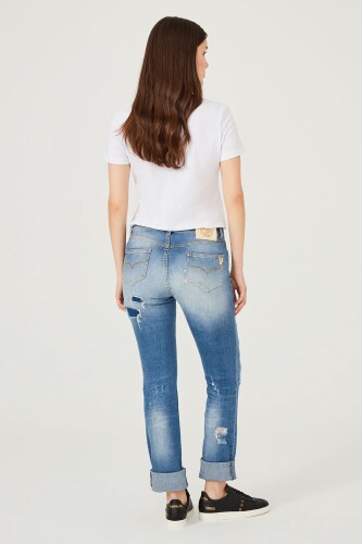 Versace Jeans Yırtık Detaylı Kadın Jeans - 11