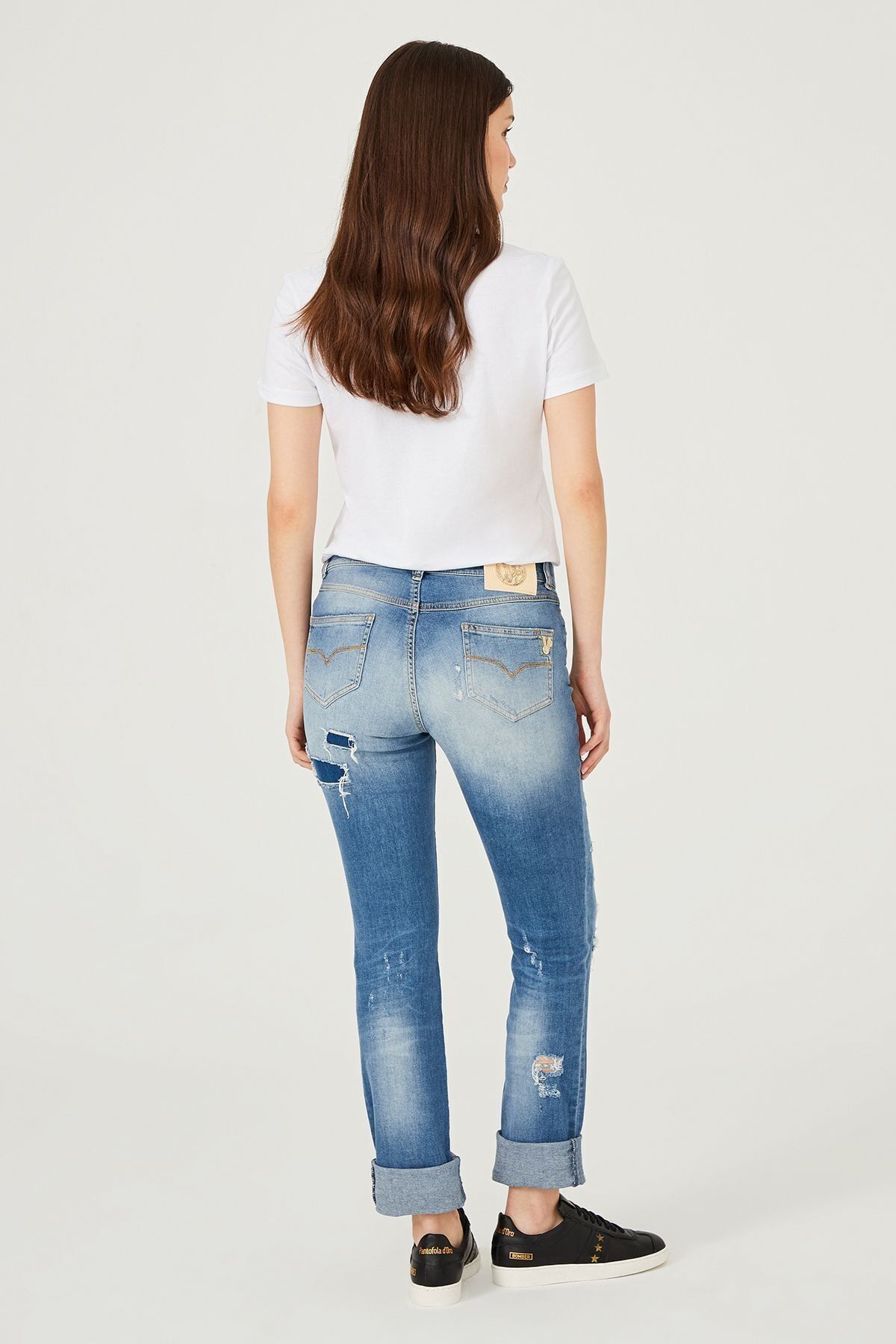 Versace Jeans Yırtık Detaylı Kadın Jeans - 11