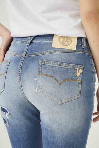 Versace Jeans Yırtık Detaylı Kadın Jeans - 13