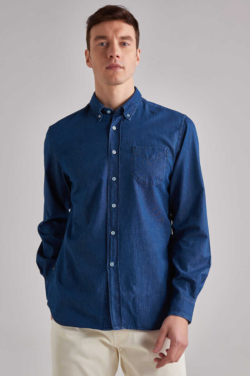 Woolrich Erkek Uzun Kollu Erkek Denim Gömlek - 1