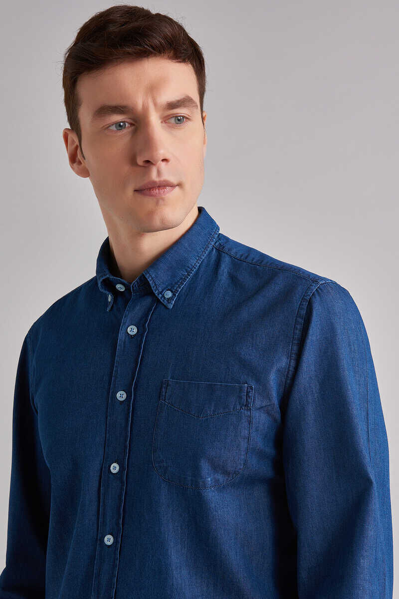 Woolrich Erkek Uzun Kollu Erkek Denim Gömlek - 3