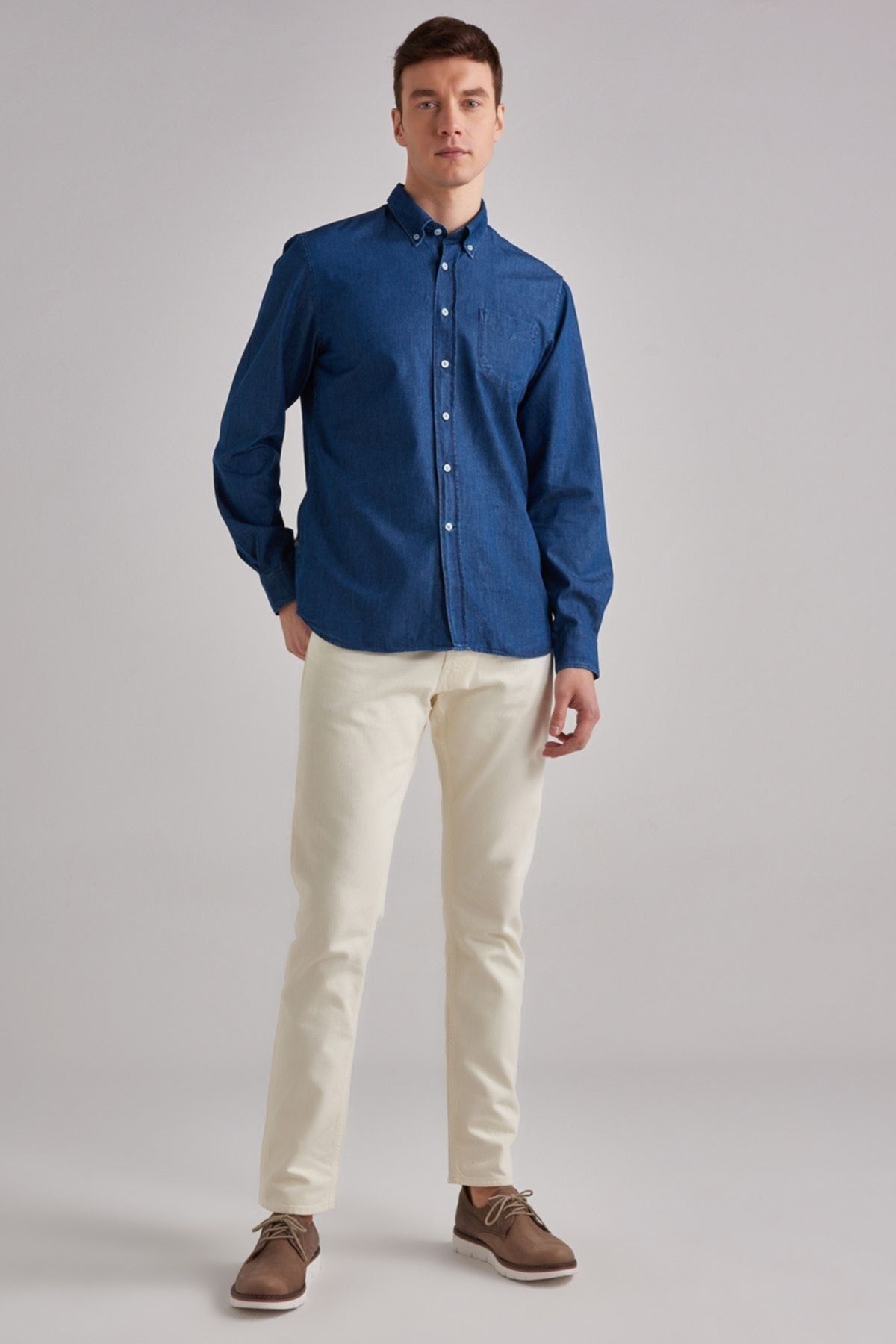 Woolrich Erkek Uzun Kollu Erkek Denim Gömlek - 6