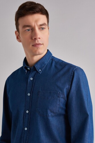 Woolrich Erkek Uzun Kollu Erkek Denim Gömlek - 7