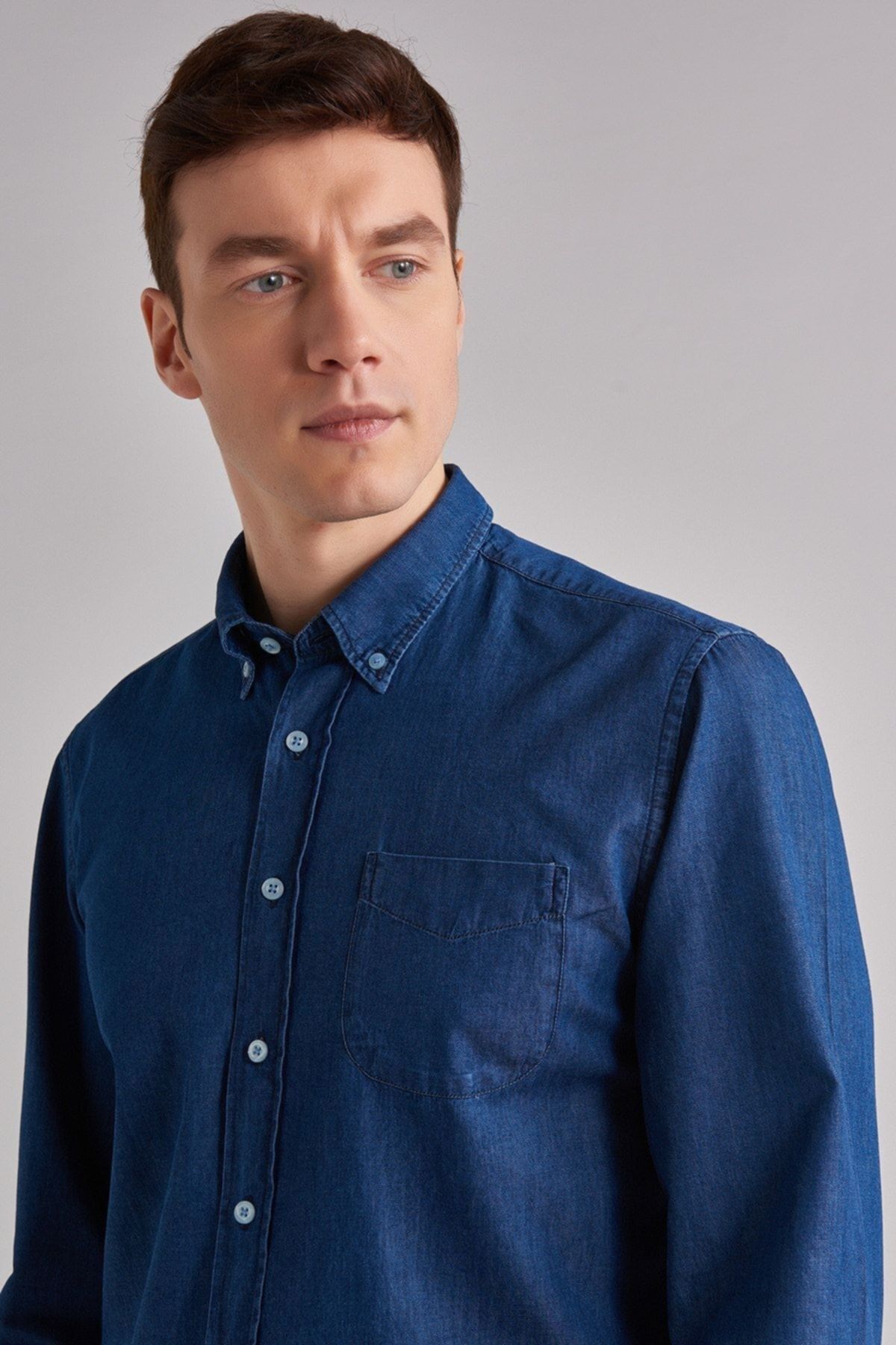 Woolrich Erkek Uzun Kollu Erkek Denim Gömlek - 7