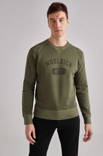Woolrich Erkek Uzun Kollu Logolu Sweatshirt - WOOLRICH