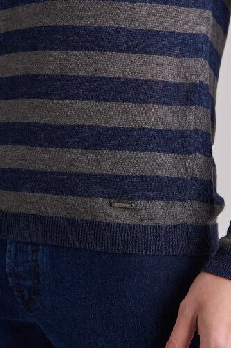 Woolrich Keten Erkek Bisiklet Yaka Kazak - 4