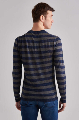 Woolrich Keten Erkek Bisiklet Yaka Kazak - 5